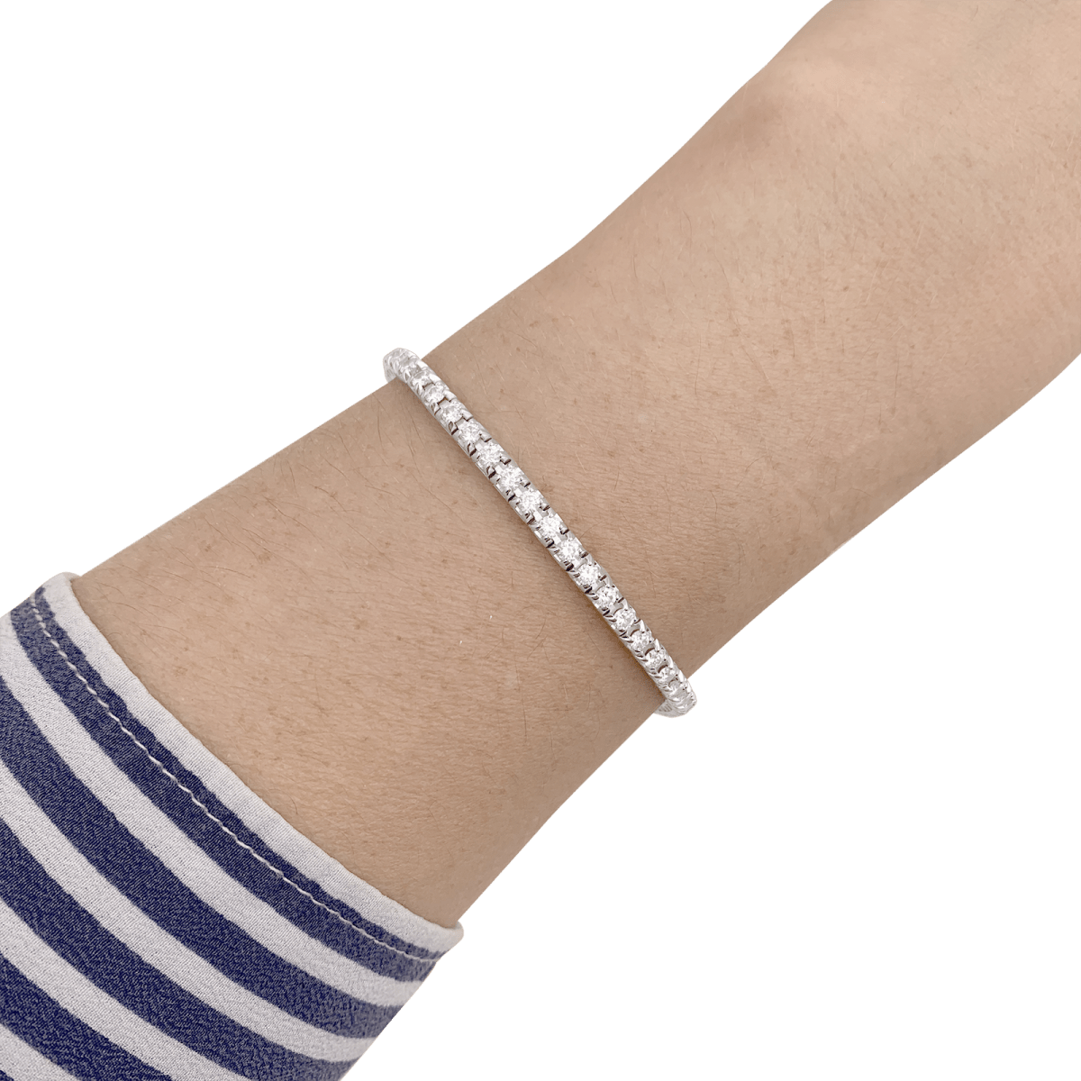 Bracelet DAMIANI "Tennis" en or blanc et diamants - Castafiore