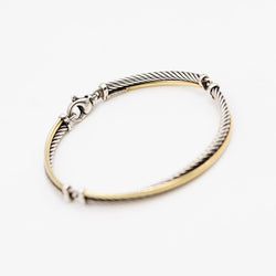 Bracelet DAVID YURMAN "Crossover" en argent et or jaune - Castafiore