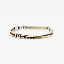 Bracelet DAVID YURMAN "Crossover" en argent et or jaune - Castafiore