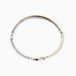 Bracelet DAVID YURMAN "Crossover" en argent et or jaune - Castafiore