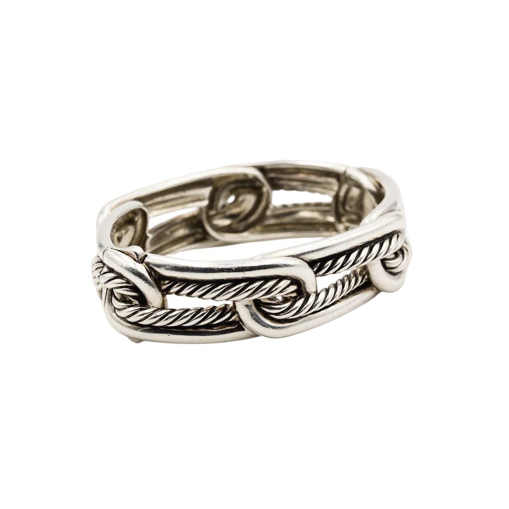 Bracelet DAVID YURMAN "Labyrinthe" en argent et diamants - Castafiore