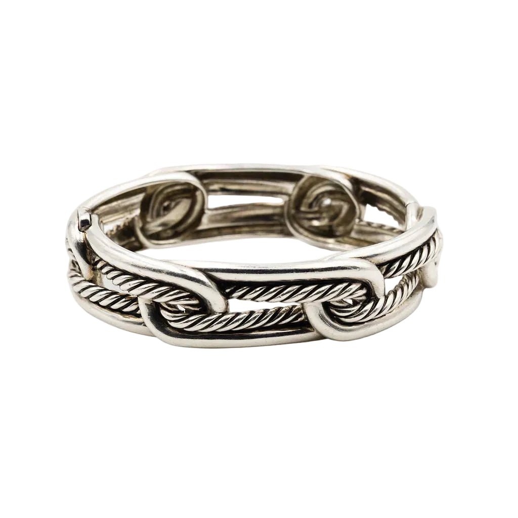 Bracelet DAVID YURMAN "Labyrinthe" en argent et diamants - Castafiore