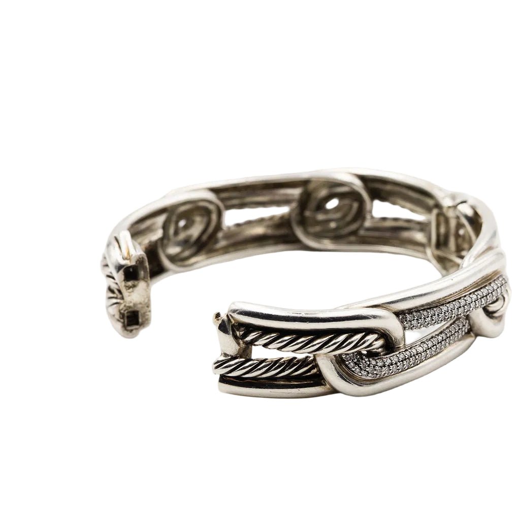 Bracelet DAVID YURMAN "Labyrinthe" en argent et diamants - Castafiore