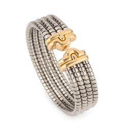 Bracelet de la Maison Bvlgari,collection Parentesi en acier et or jaune - Castafiore