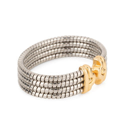 Bracelet de la Maison Bvlgari,collection Parentesi en acier et or jaune - Castafiore