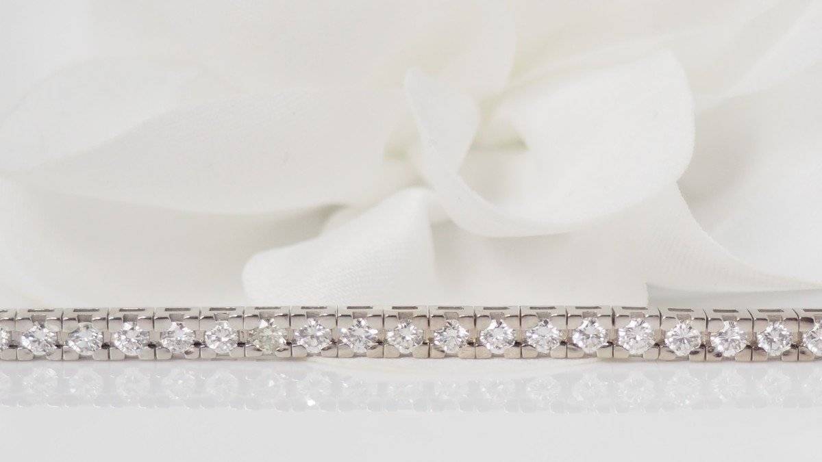 Bracelet de luxe en or blanc et diamants 3,20 carats - Castafiore