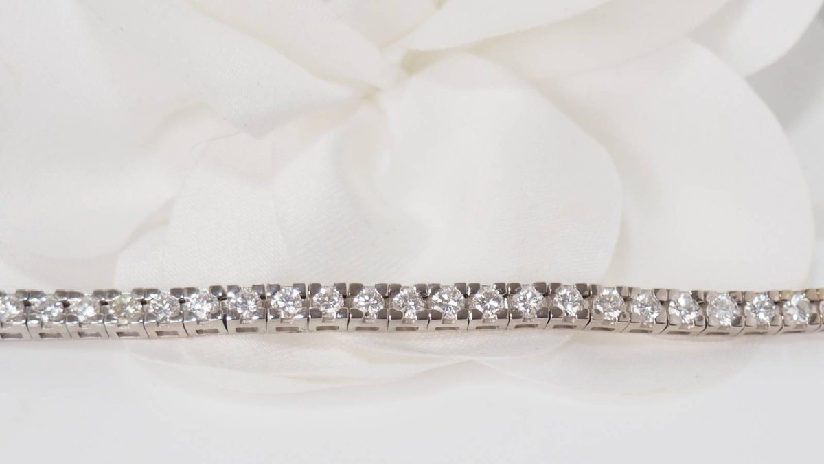 Bracelet de luxe en or blanc et diamants 3,20 carats - Castafiore