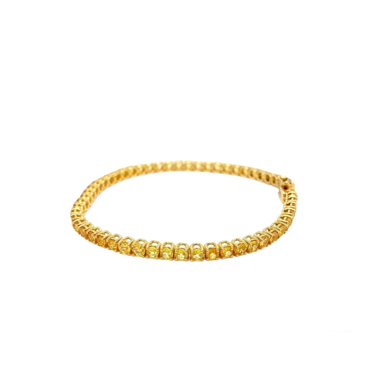 Bracelet de tennis en or avec saphir jaune naturel (CTW 6.5) - Castafiore