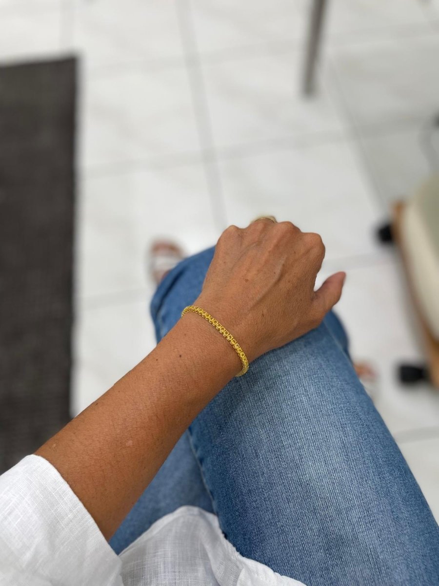 Bracelet de tennis en or avec saphir jaune naturel (CTW 6.5) - Castafiore