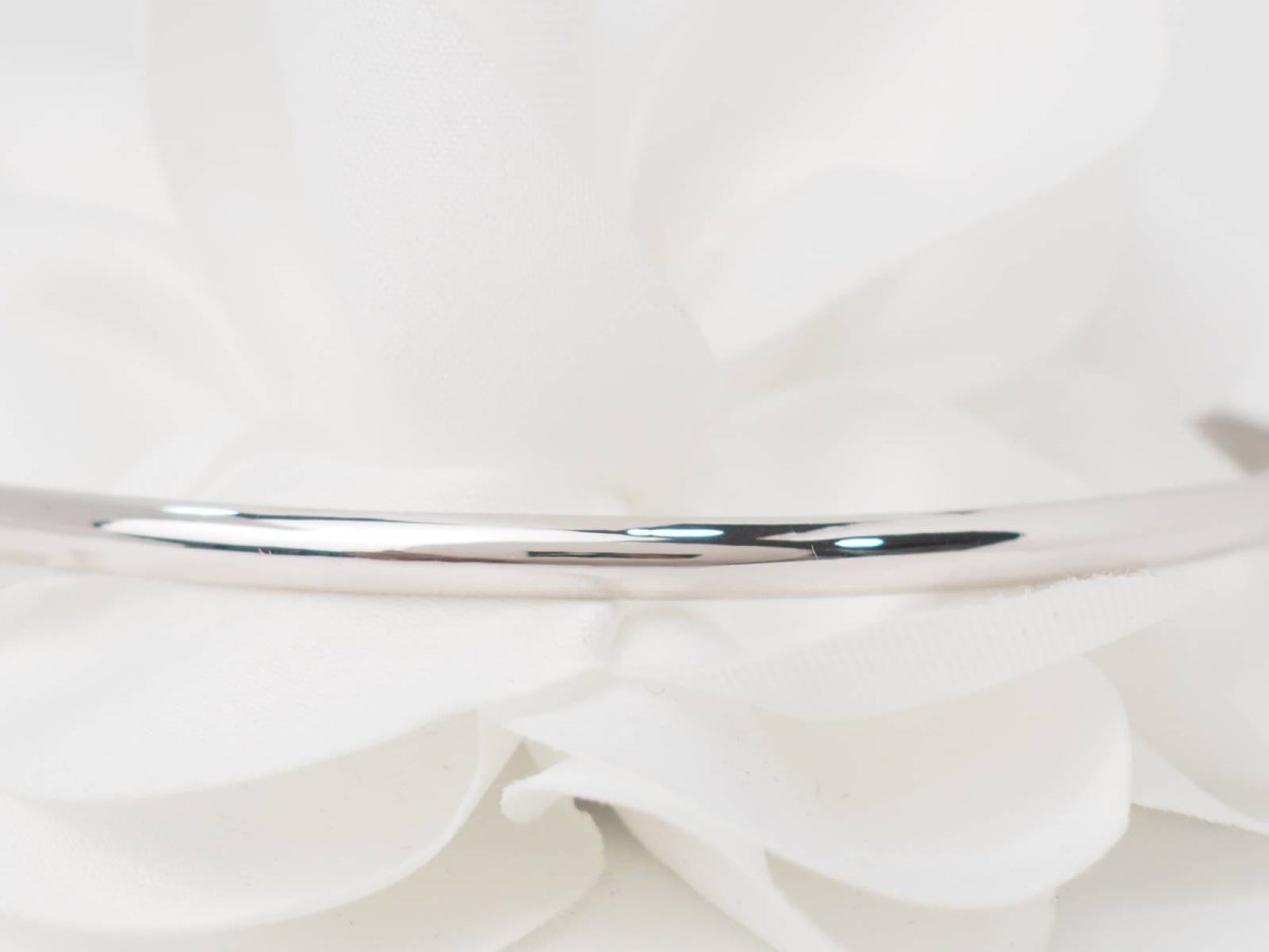 Bracelet demi jonc en or blanc - Castafiore