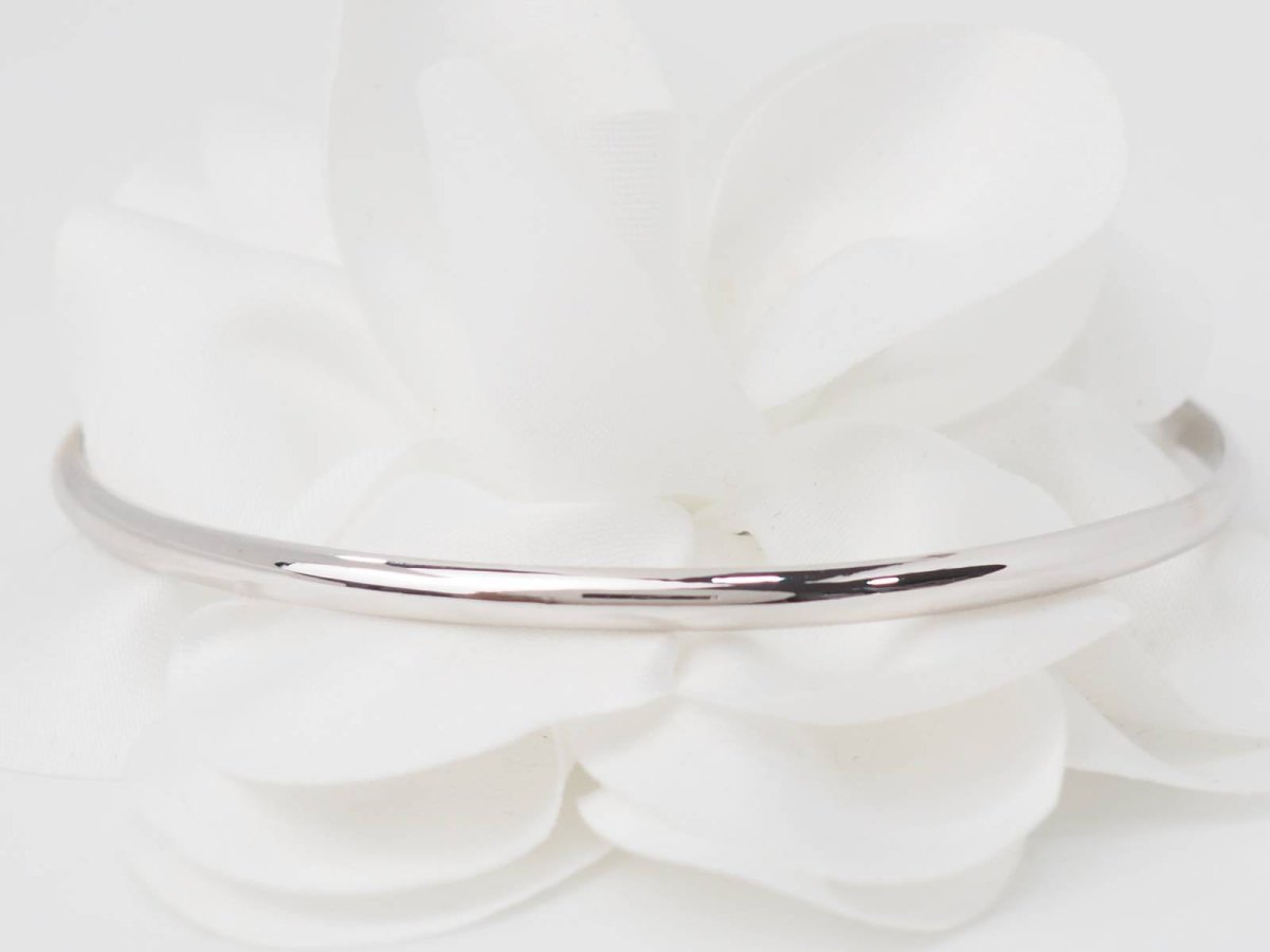 Bracelet demi jonc en or blanc - Castafiore