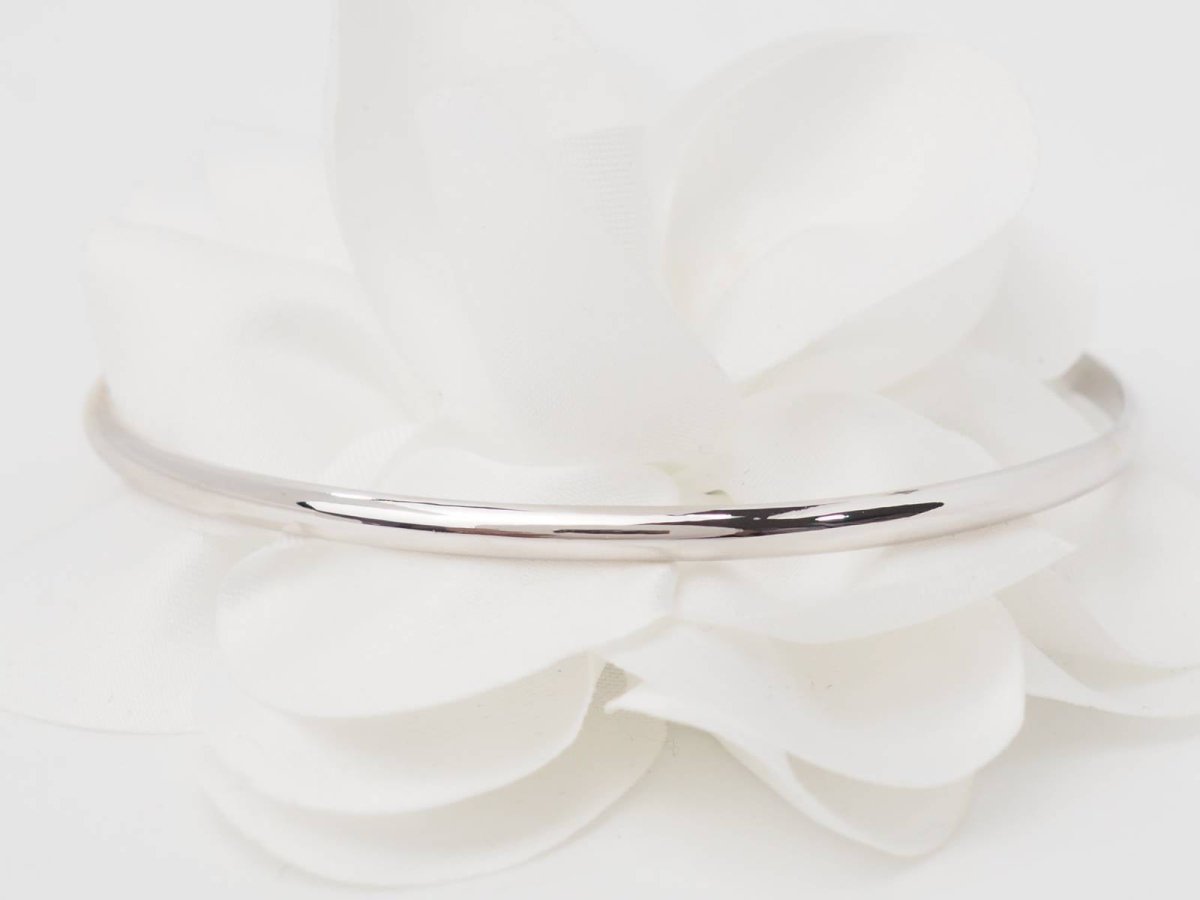 Bracelet demi jonc en or blanc - Castafiore