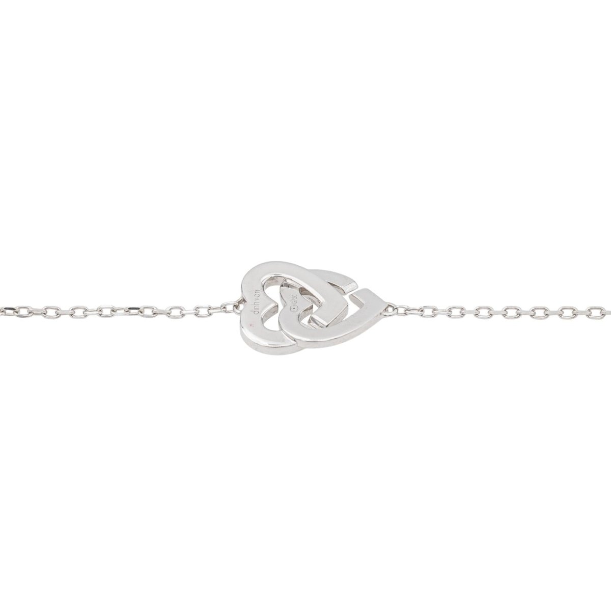 Bracelet Dinh Van Double cœur Or blanc Diamant - Castafiore