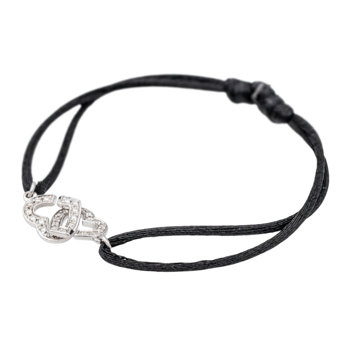 Bracelet Dinh Van Double cœur Or blanc Diamant - Castafiore