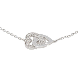 Bracelet Dinh Van Double cœur Or blanc Diamant - Castafiore