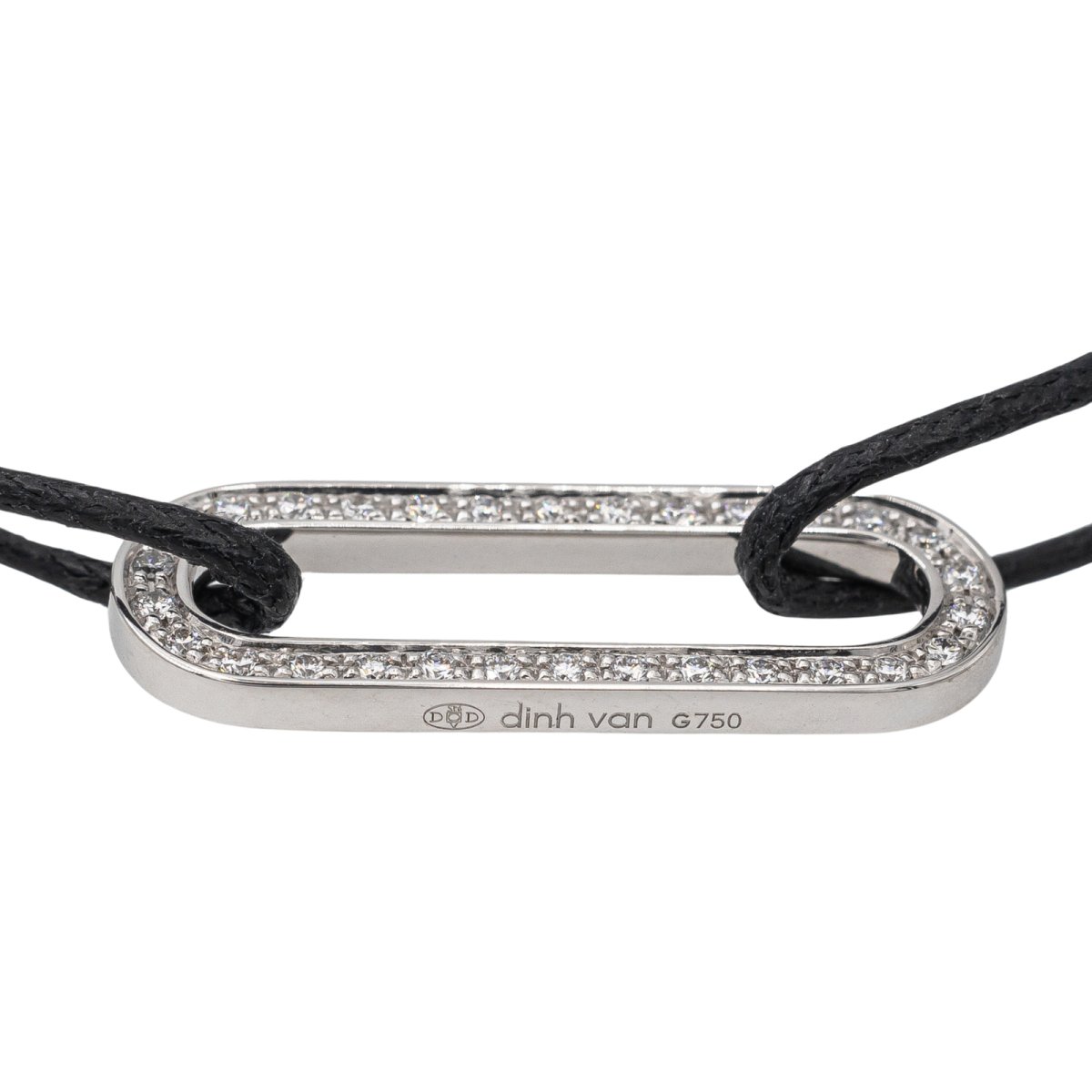 Bracelet DINH VAN "Maillon L" en or blanc et diamant - Castafiore