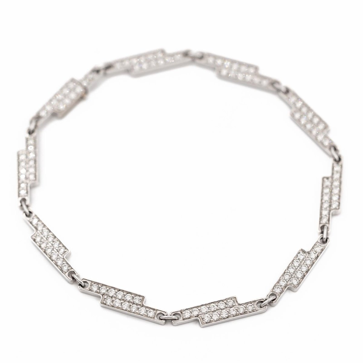 Bracelet DINH VAN "Seventies" en or blanc et diamant - Castafiore