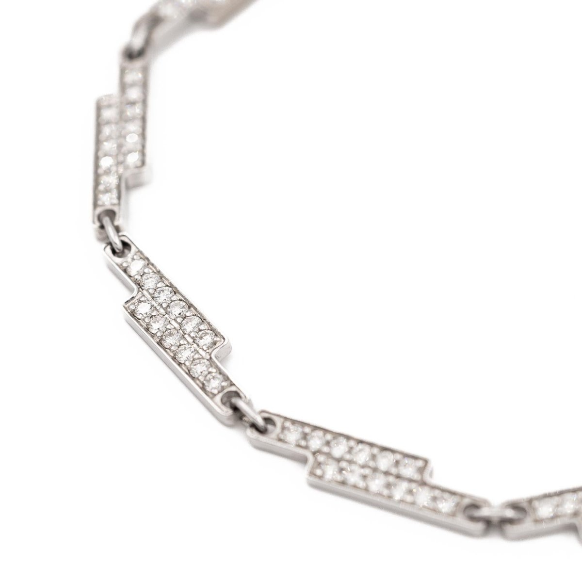 Bracelet DINH VAN "Seventies" en or blanc et diamant - Castafiore