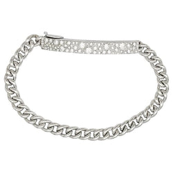 Bracelet DIOR "Gourmette" en or blanc et diamants - Castafiore