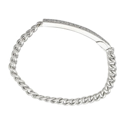 Bracelet DIOR "Gourmette" en or blanc et diamants - Castafiore