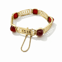 Bracelet EDYAD Art déco en or jaune et cornaline - Castafiore