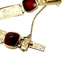 Bracelet EDYAD Art déco en or jaune et cornaline - Castafiore