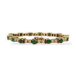 Bracelet émeraudes et ligne de diamants - Castafiore