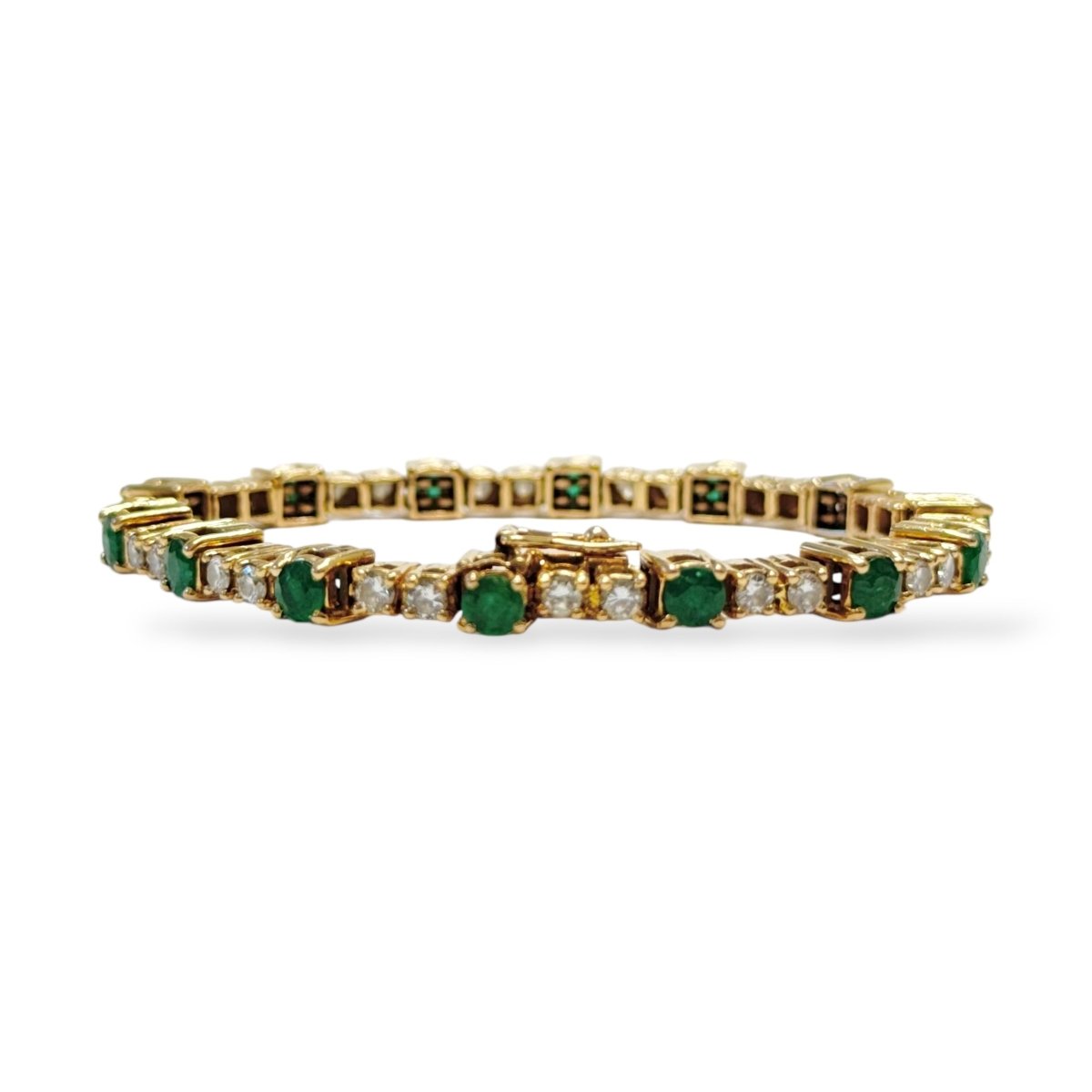 Bracelet émeraudes et ligne de diamants - Castafiore