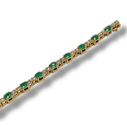 Bracelet émeraudes et ligne de diamants - Castafiore