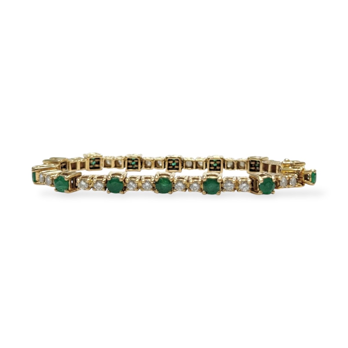 Bracelet émeraudes et ligne de diamants - Castafiore