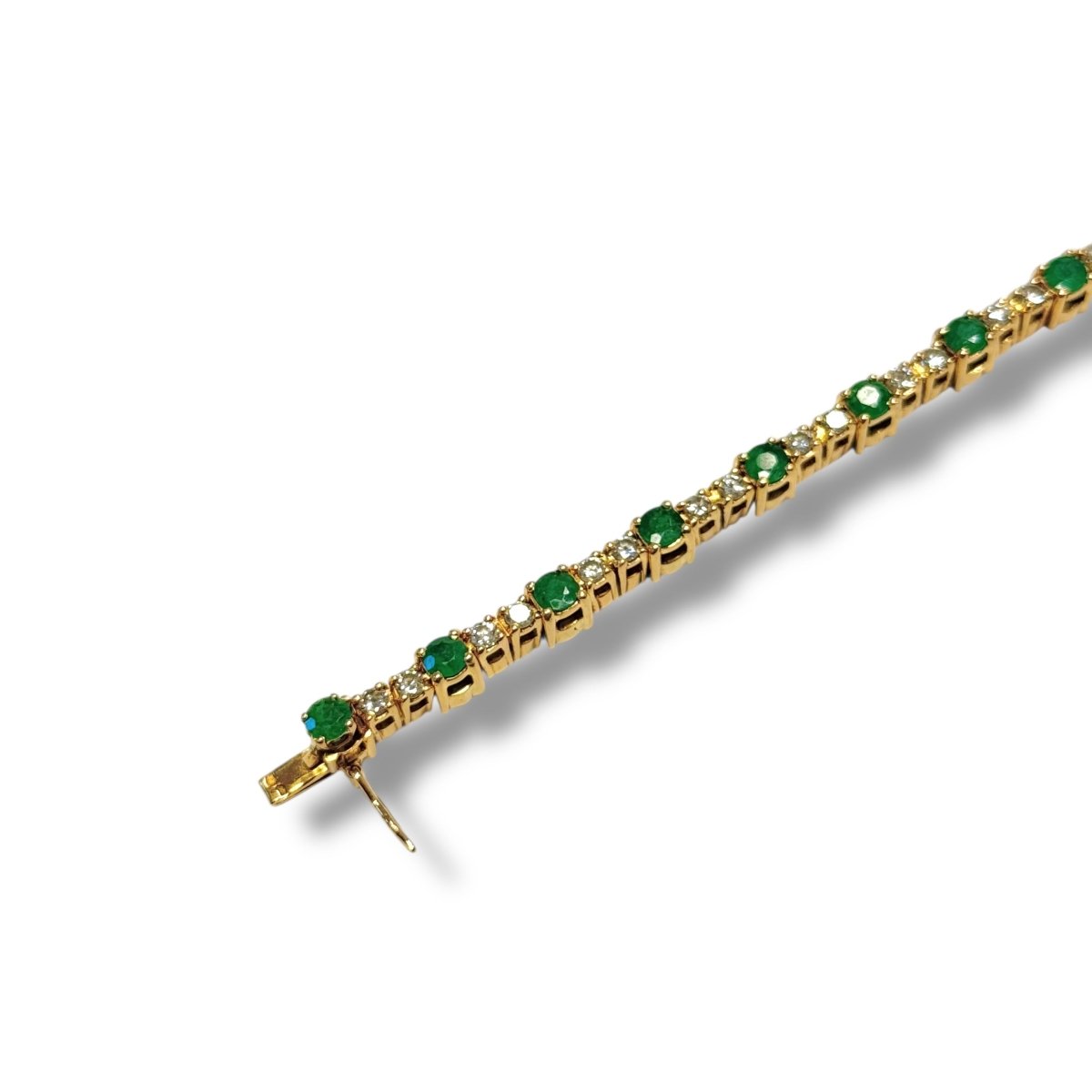 Bracelet émeraudes et ligne de diamants - Castafiore