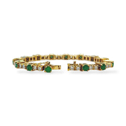 Bracelet émeraudes et ligne de diamants - Castafiore