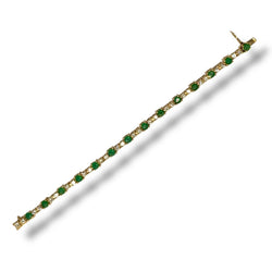 Bracelet émeraudes et ligne de diamants - Castafiore