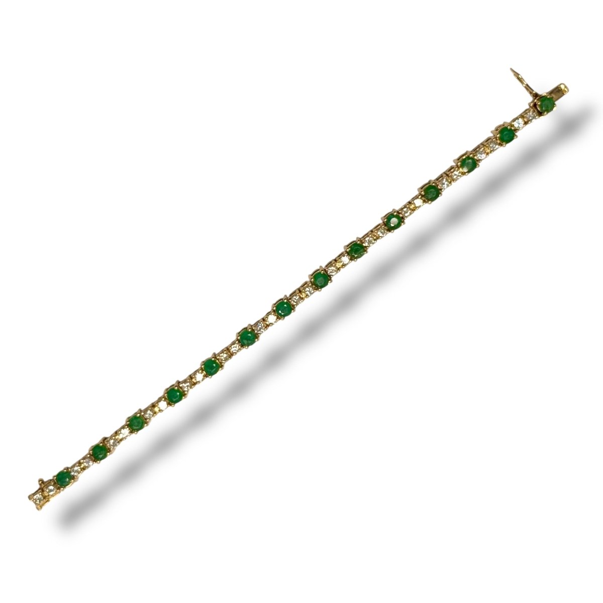 Bracelet émeraudes et ligne de diamants - Castafiore