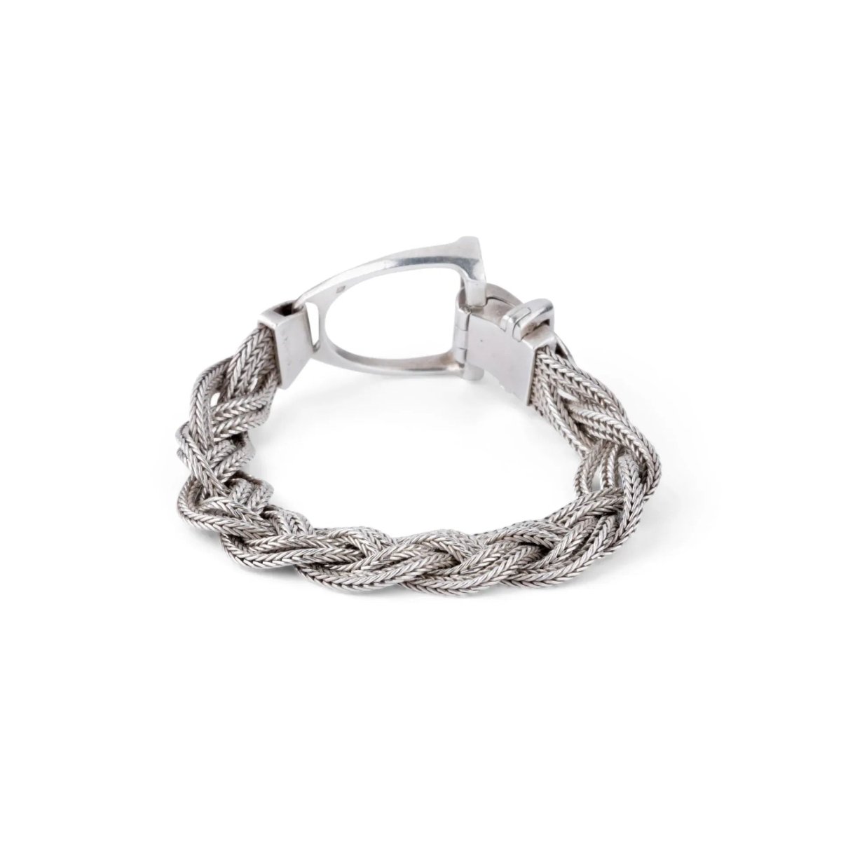 Bracelet en argent de la maison Hermès fermoir étrier - Castafiore