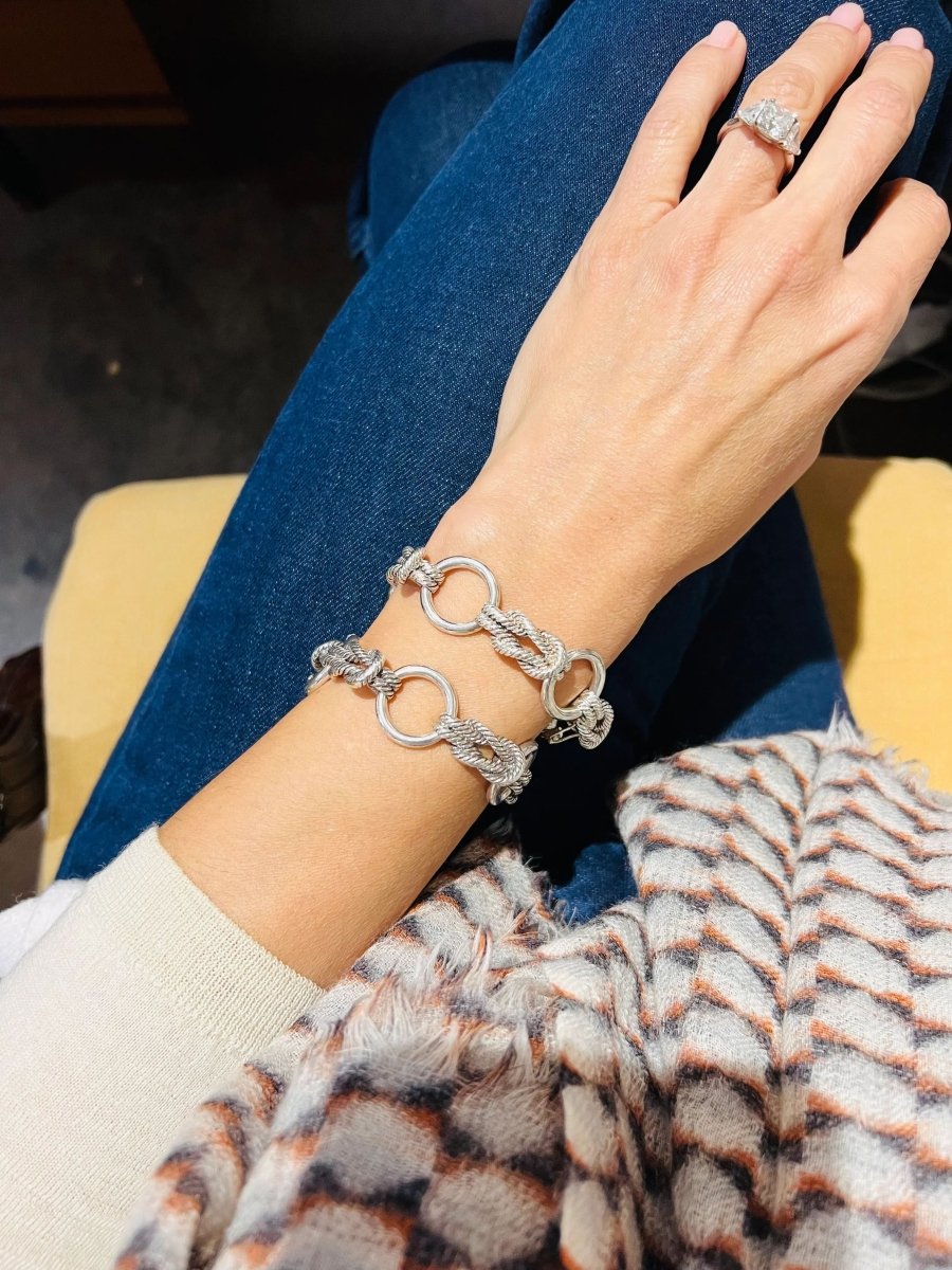 Bracelet en argent de la maison Hermès modèle Audierne - Castafiore