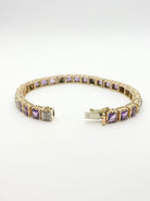 Bracelet en or 18KT avec diamants et améthystes naturelles, époque 1950. - Castafiore