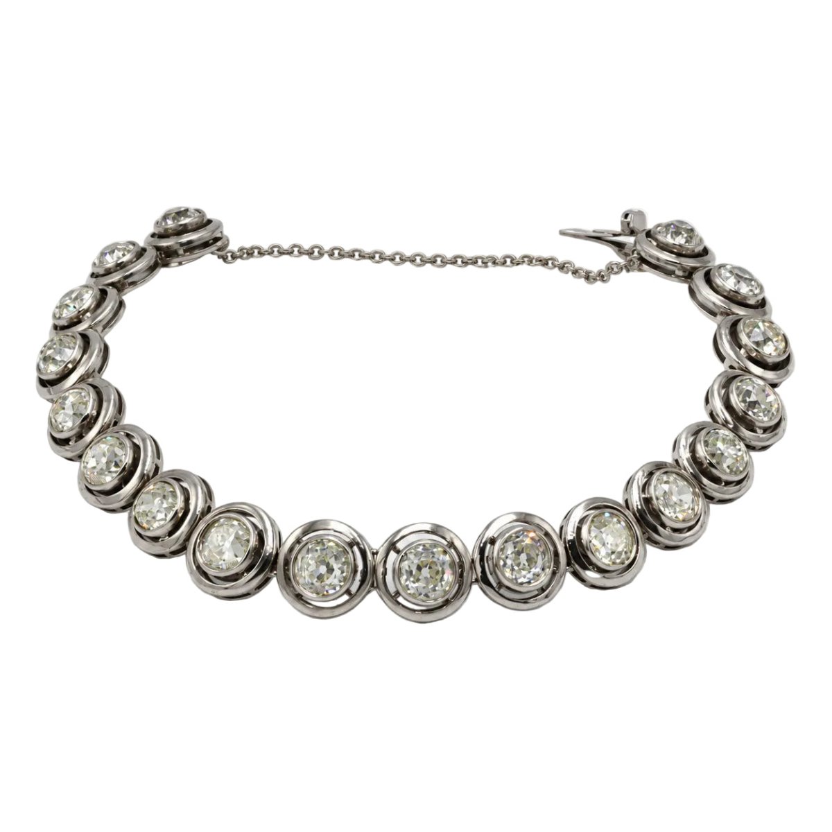 Bracelet en or blanc, argent et diamants - Castafiore