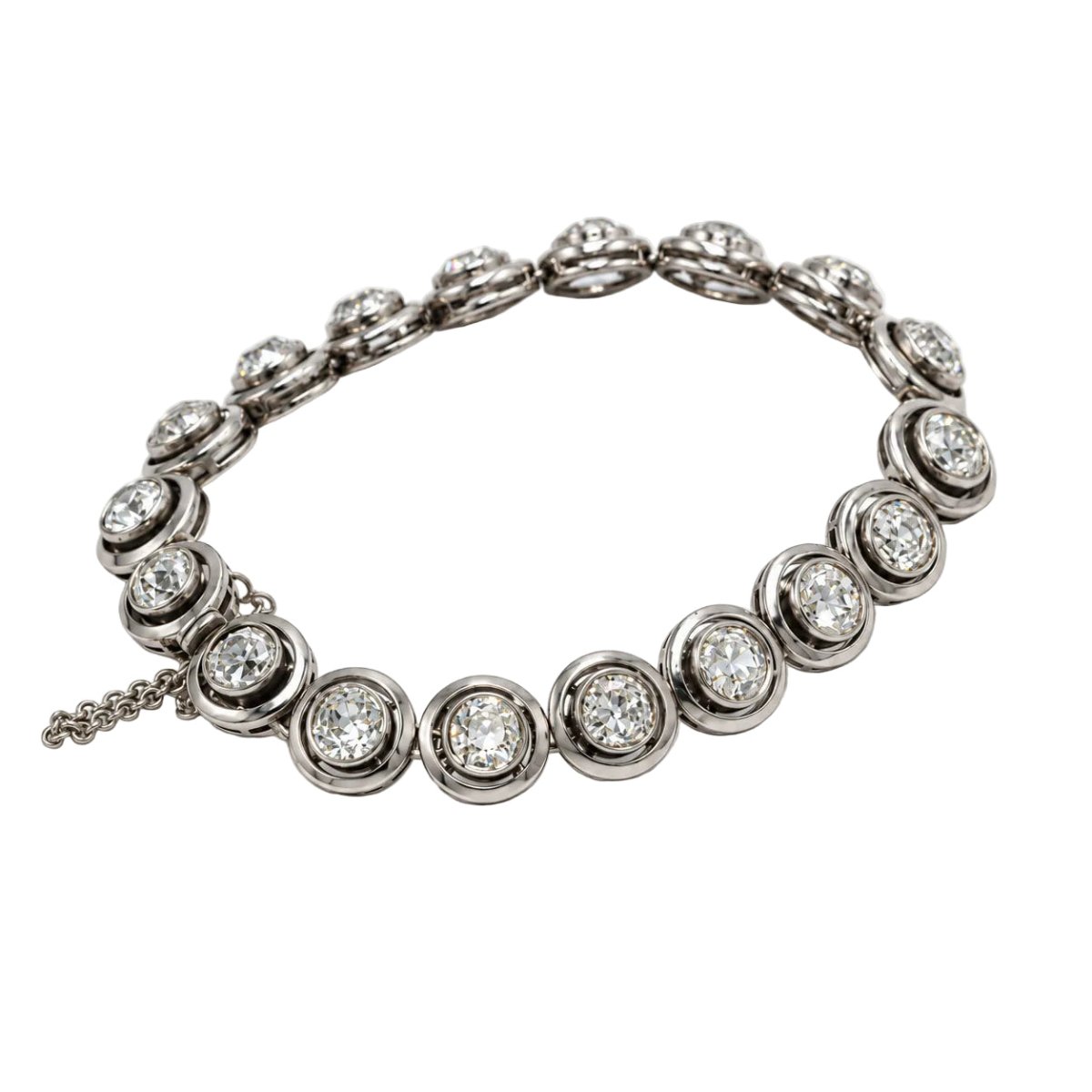 Bracelet en or blanc, argent et diamants - Castafiore