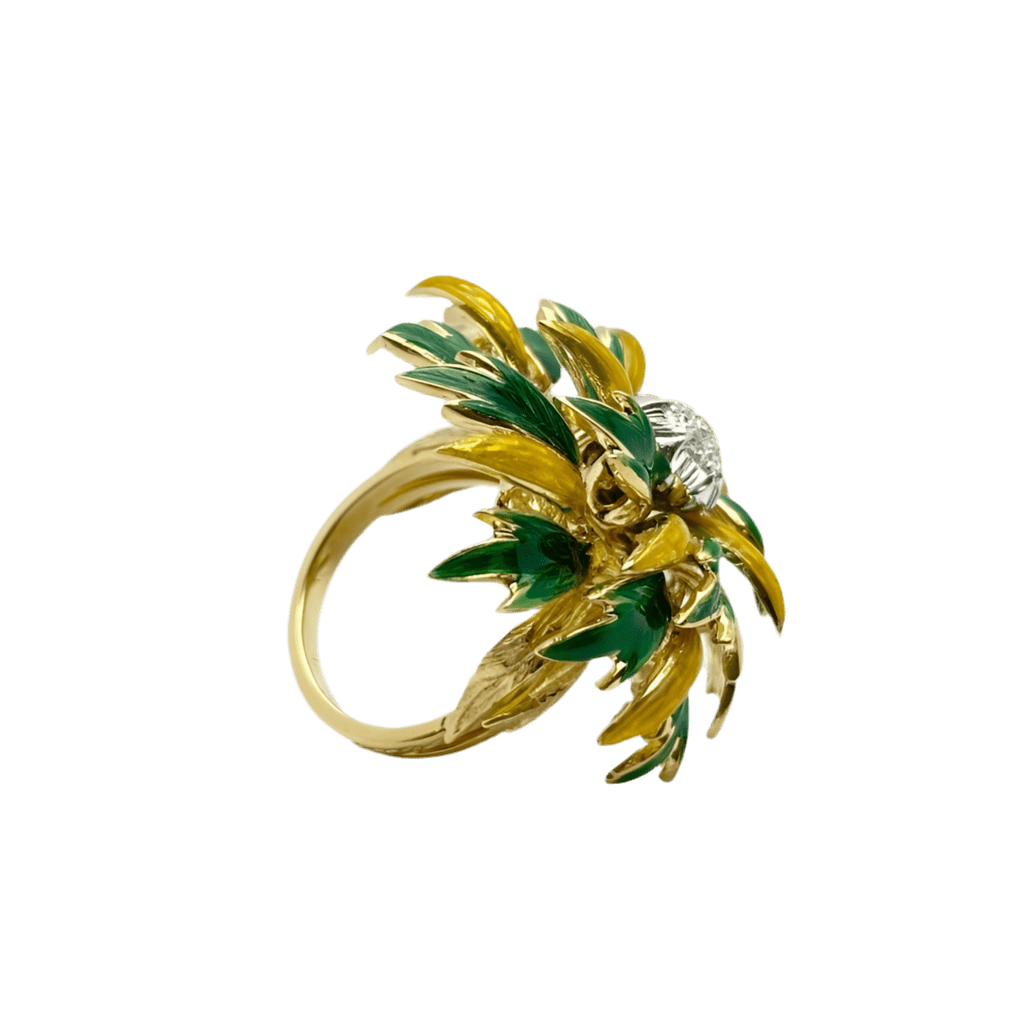 Bracelet en or blanc, émail et diamants - Castafiore