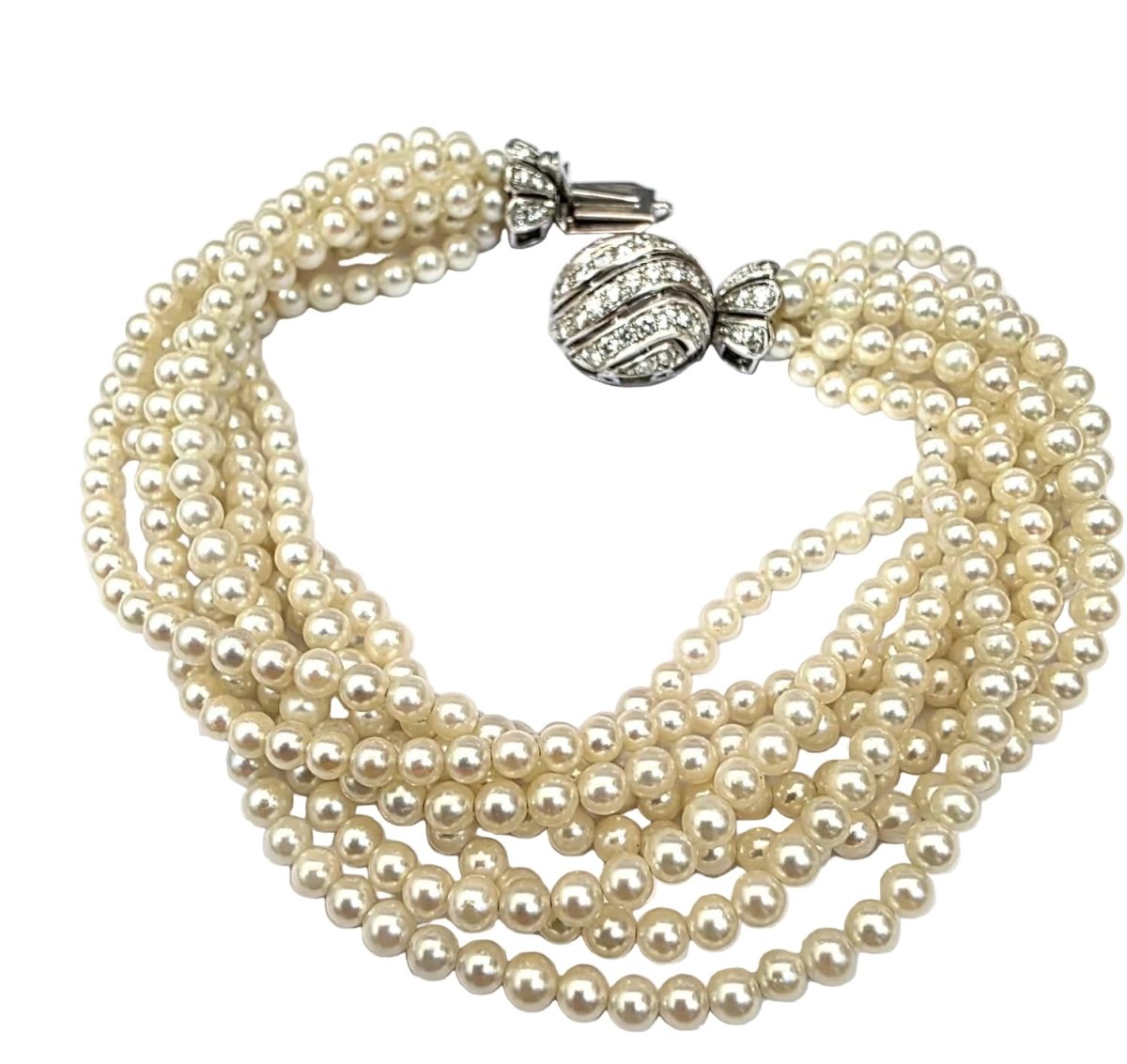 Bracelet en or blanc, perles et diamants - Castafiore