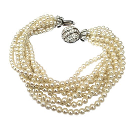 Bracelet en or blanc, perles et diamants - Castafiore