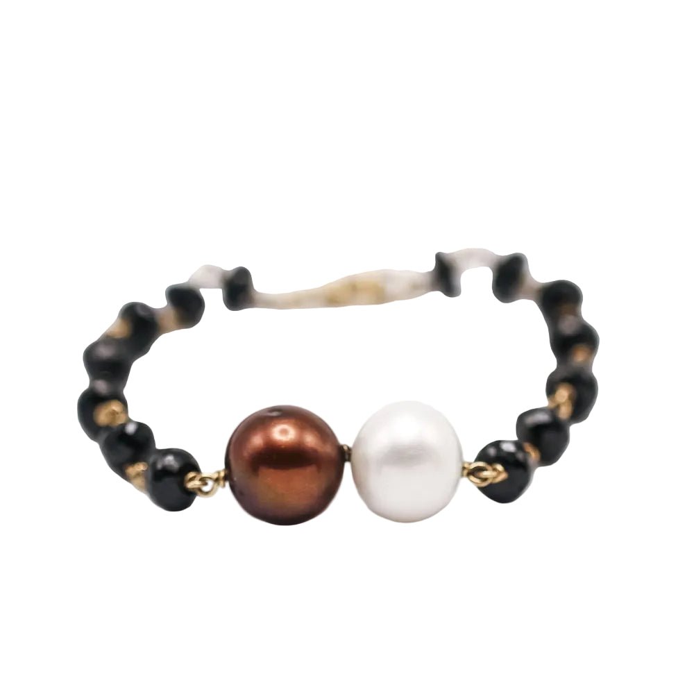 Bracelet en or blanc, perles et spinelles - Castafiore