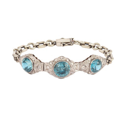 Bracelet en or blanc, platine, zircons et diamants - Castafiore