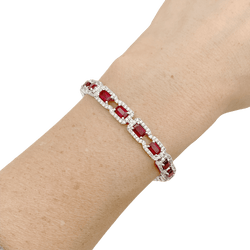 Bracelet white gold, diamonds and rubies.