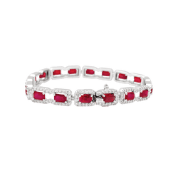 Bracelet white gold, diamonds and rubies.