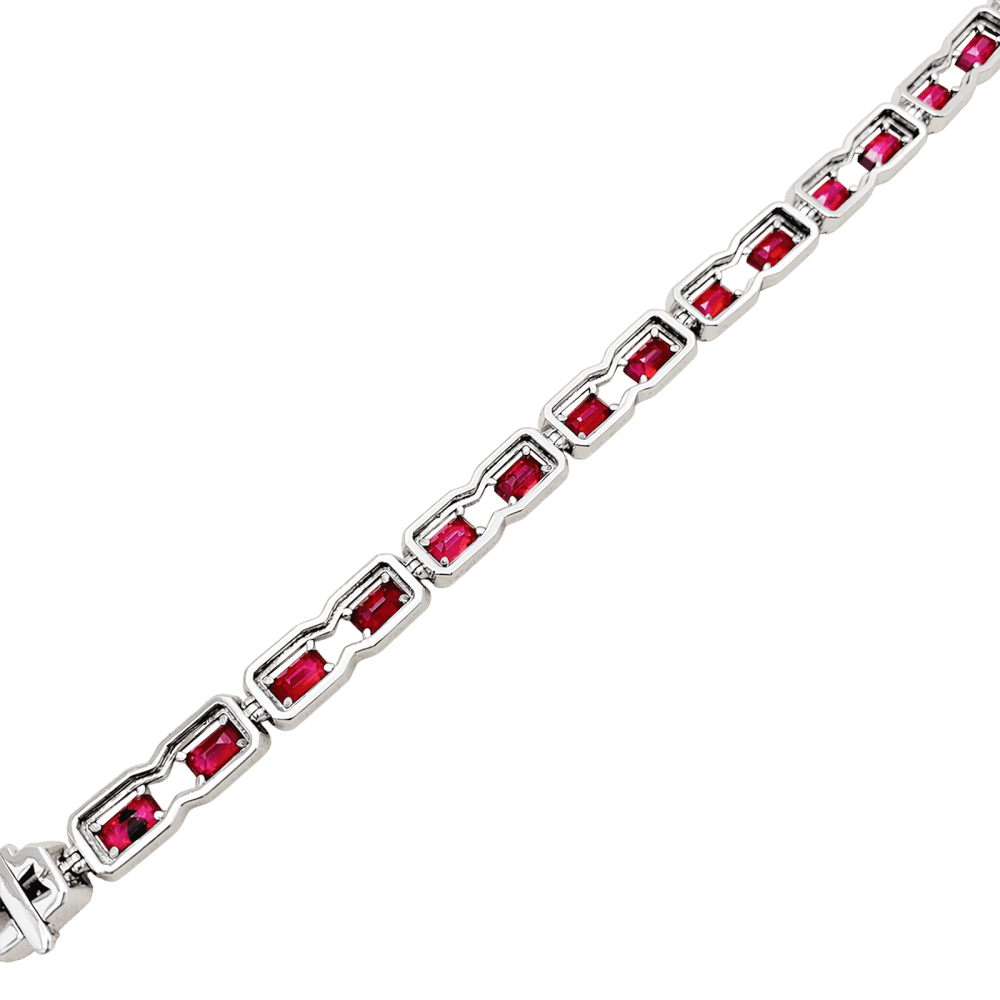 Bracelet white gold, diamonds and rubies.