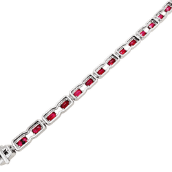 Bracelet white gold, diamonds and rubies.