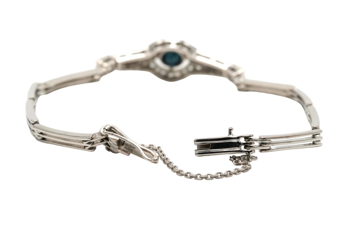 Bracelet en or blanc, saphir et diamants - Castafiore