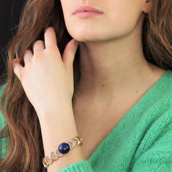 Bracelet en or diamants et son cabochon de lapis lazuli - Castafiore